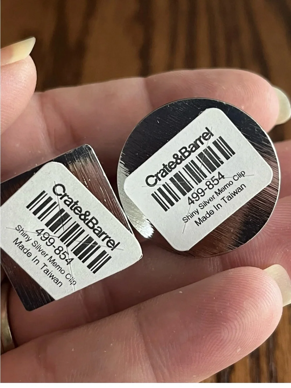 Crate Barrel Set 2 Desktop Mini Note Clip Photo Holders Alligator Clips